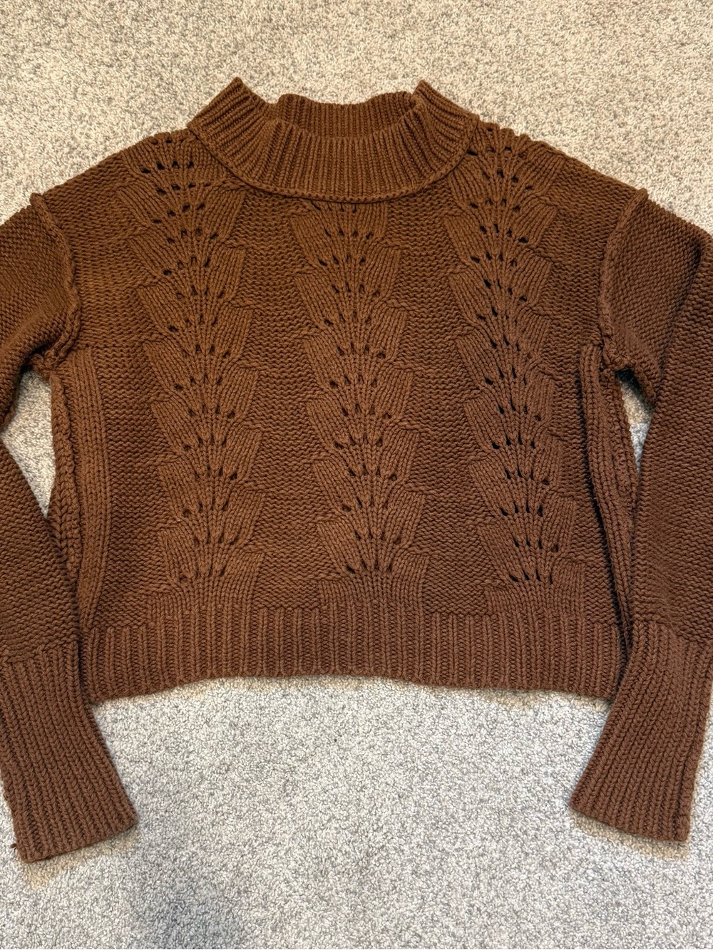 Free People Chocolate Brown Knit Sweater